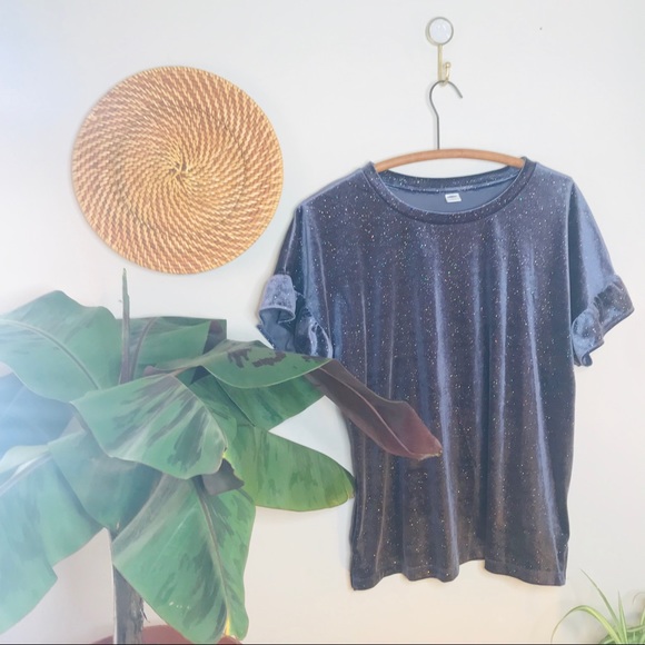 Vintage Tops - Vintage Retro 90’s Velour Shimmer Crop Top